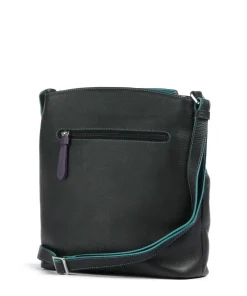 Umhängetasche genarbtes Rindsleder schwarz