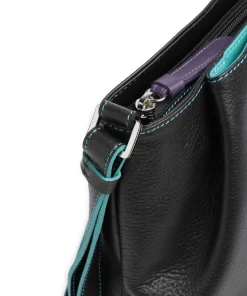 Umhängetasche genarbtes Rindsleder schwarz