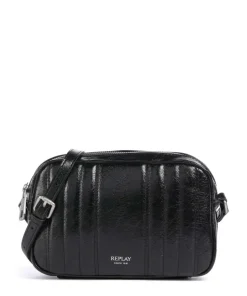 Umhängetasche Lederimitat schwarz