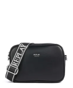 Umhängetasche Lederimitat schwarz