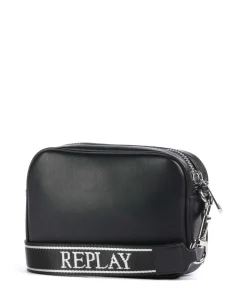 Umhängetasche Lederimitat schwarz