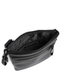 Umhängetasche Lederimitat schwarz