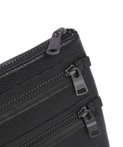 Umhängetasche Lederimitat schwarz