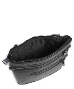 Umhängetasche Lederimitat schwarz