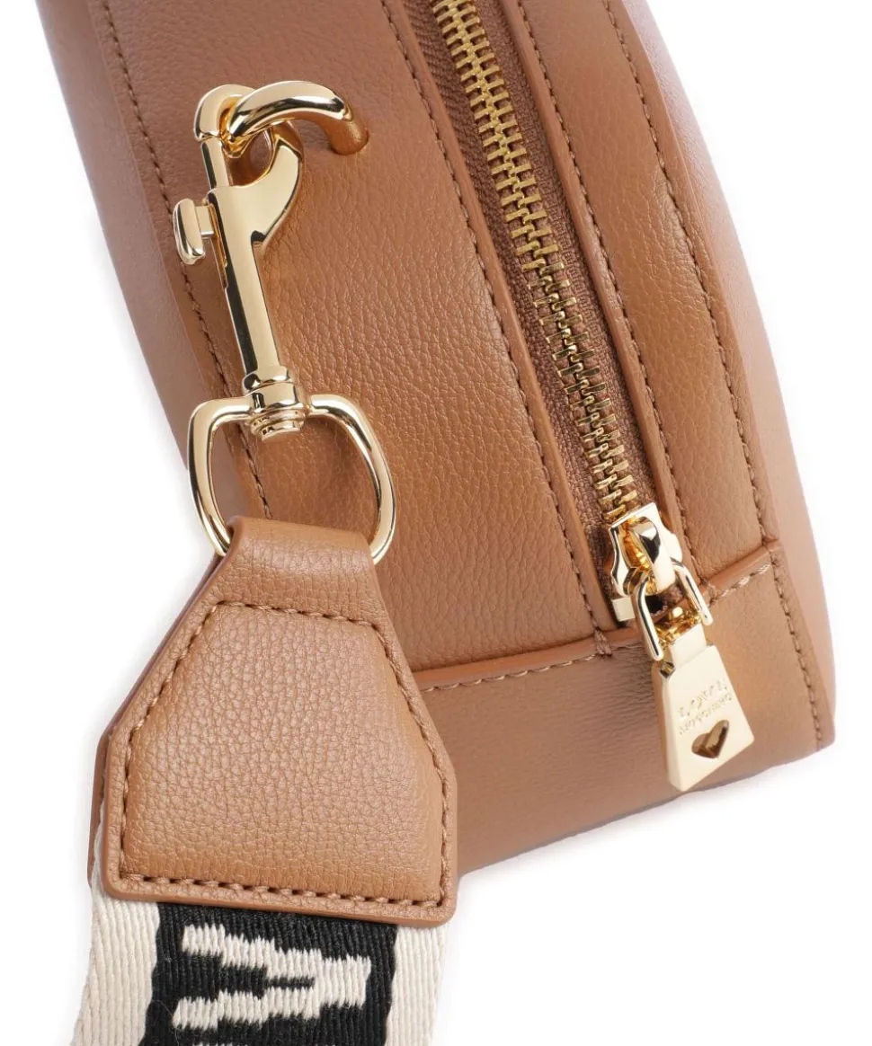 Umhängetasche Lederimitat hellbraun