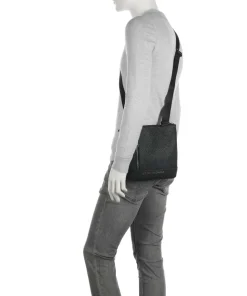 Umhängetasche Lederimitat schwarz