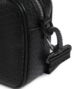 Umhängetasche Lederimitat schwarz