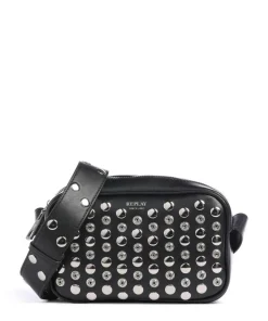 Umhängetasche Lederimitat schwarz