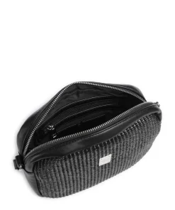 Umhängetasche Polypropylen, Lederimitat schwarz