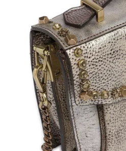 Umhängetasche Rindsleder platin