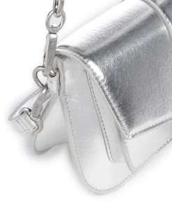 Unika Schultertasche Lederimitat silber