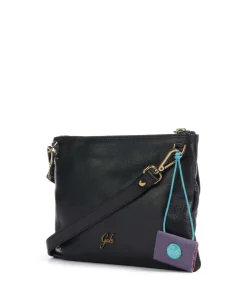 Urban Beyonce Schultertasche genarbtes Kalbsleder schwarz