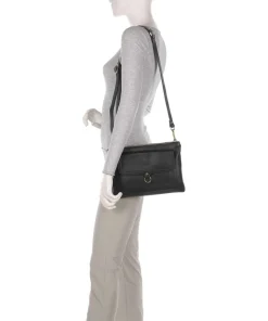 Urban Beyonce Schultertasche genarbtes Kalbsleder schwarz