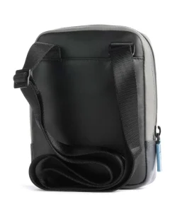 Urban Umhängetasche fein genarbtes Rindsleder schwarz/grau