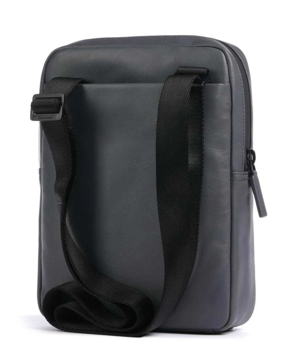 Urban Umhängetasche fein genarbtes Rindsleder grau