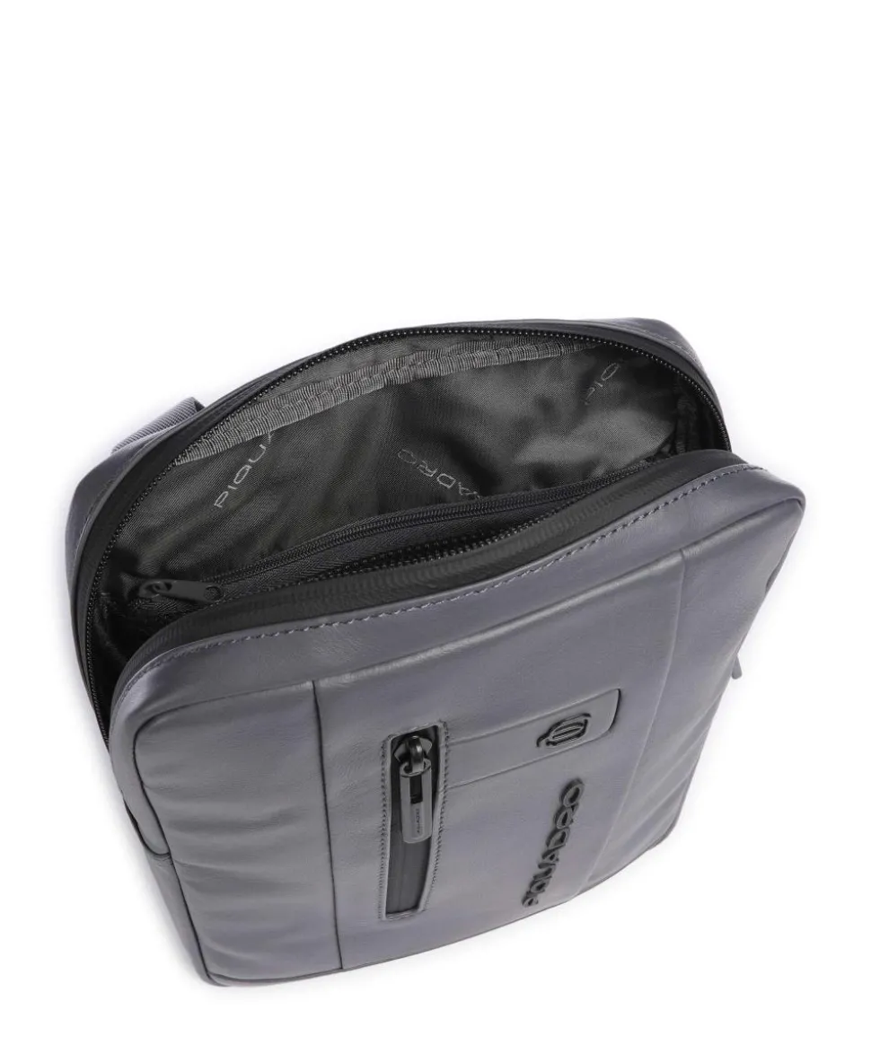 Urban Umhängetasche fein genarbtes Rindsleder grau