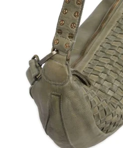 Venusweg 8 Beuteltasche genarbtes Leder grün