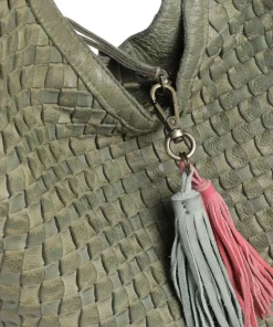 Venusweg 2 Schultertasche genarbtes Rindsleder grün