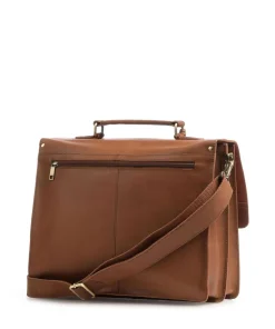 Vintage Scott Aktentasche fein genarbtes Leder cognac