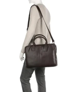 Vintage Taylor Worker Aktentasche genarbtes Leder dunkelbraun