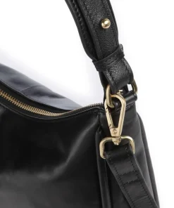 Vintage Veda Beuteltasche fein genarbtes Leder schwarz