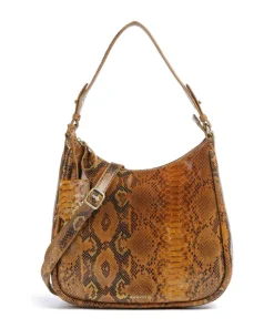 Vintage Veda Beuteltasche fein genarbtes Leder hellbraun