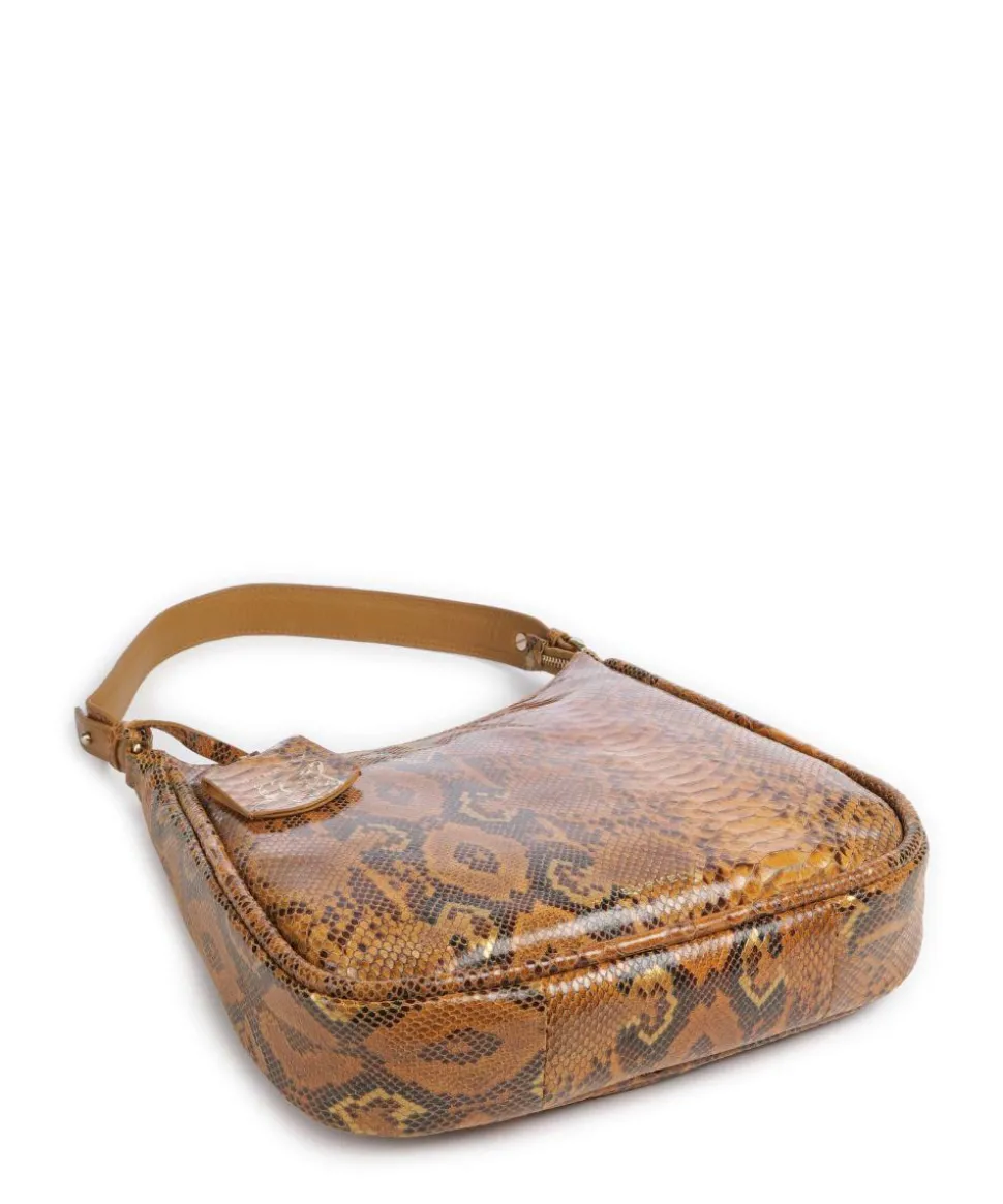 Vintage Veda Beuteltasche fein genarbtes Leder hellbraun