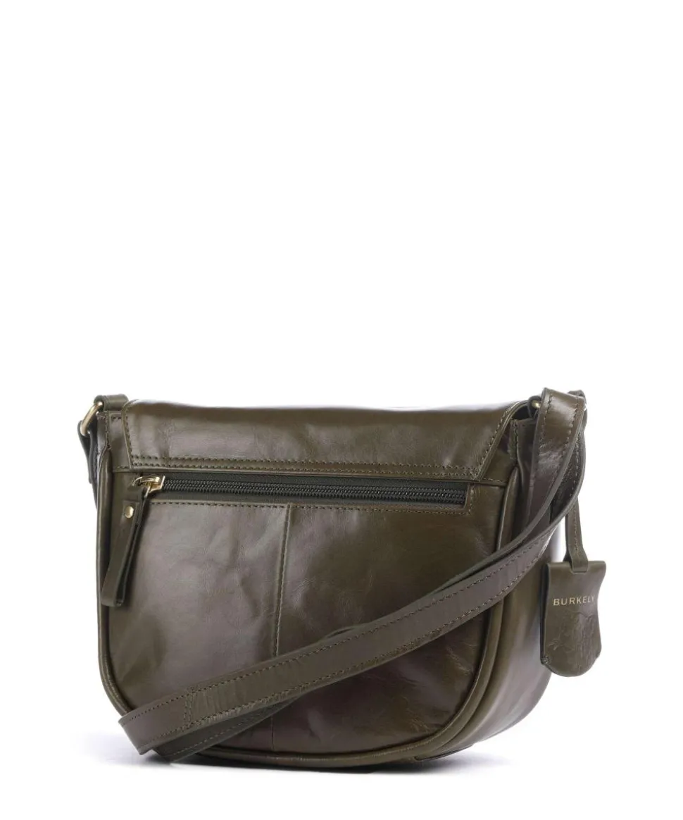 Vintage Veda Umhängetasche fein genarbtes Leder olivgrün