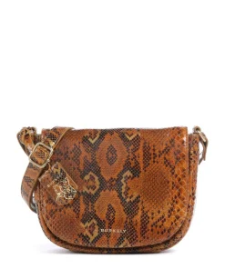 Vintage Veda Umhängetasche fein genarbtes Leder braun