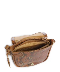 Vintage Veda Umhängetasche fein genarbtes Leder braun