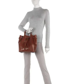 Vittoria Bucket bag fein genarbtes Rindsleder braun