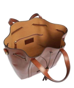 Vittoria Bucket bag fein genarbtes Rindsleder braun