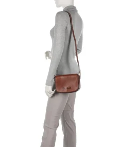 Vittoria Umhängetasche glattes Rindsleder braun