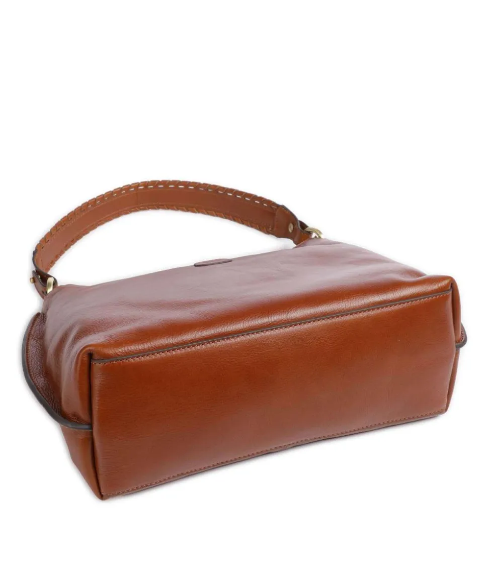 Volterra Beuteltasche fein genarbtes Leder braun