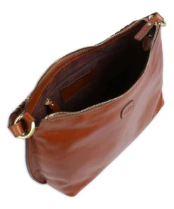 Volterra Beuteltasche fein genarbtes Leder braun