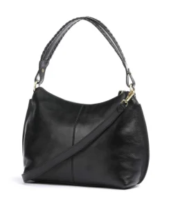 Volterra Beuteltasche fein genarbtes Leder schwarz