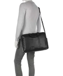 W137 Aktentasche 16″ fein genarbtes Rindsleder schwarz