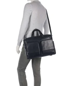 W136 Aktentasche 15″ fein genarbtes Rindsleder dunkelblau