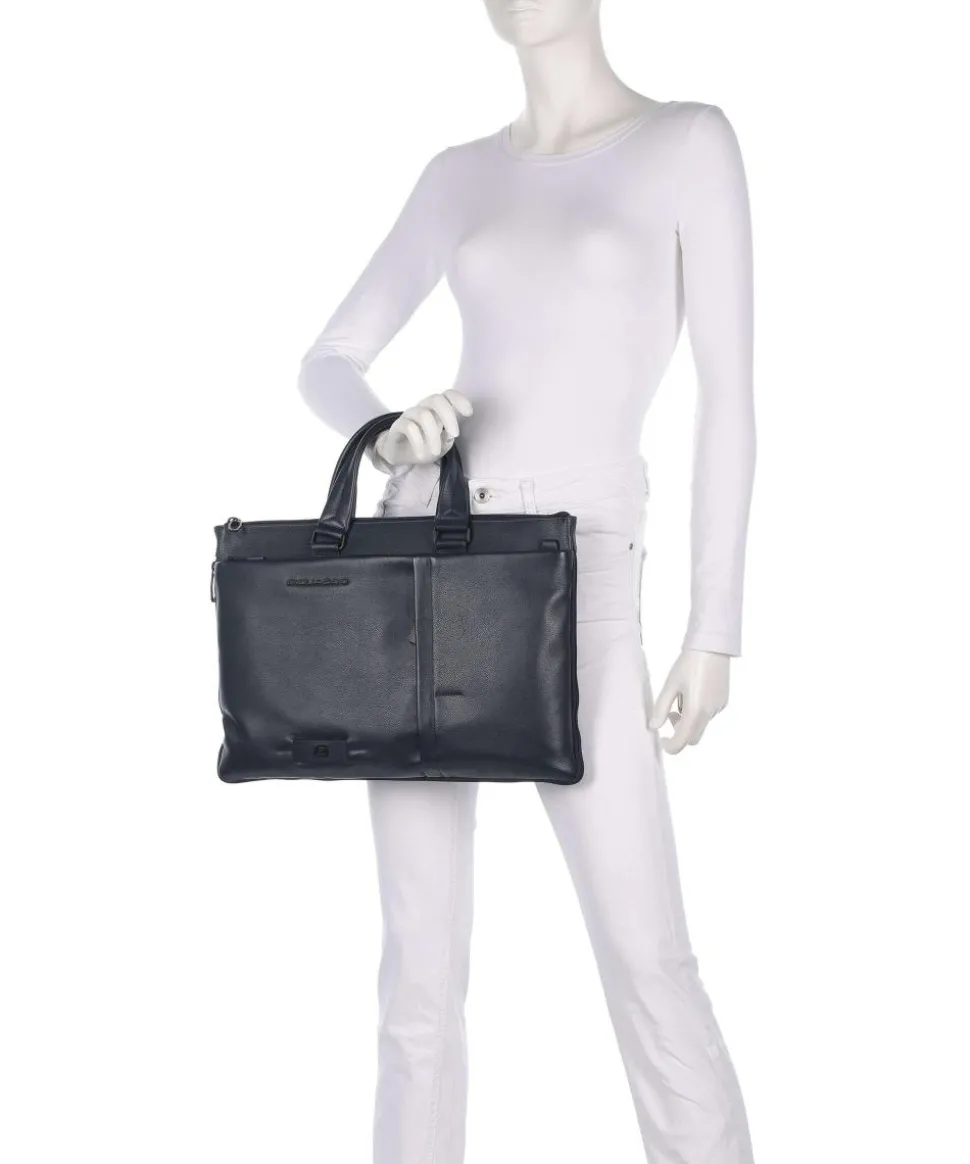 W137 Aktentasche 15″ genarbtes Rindsleder dunkelblau