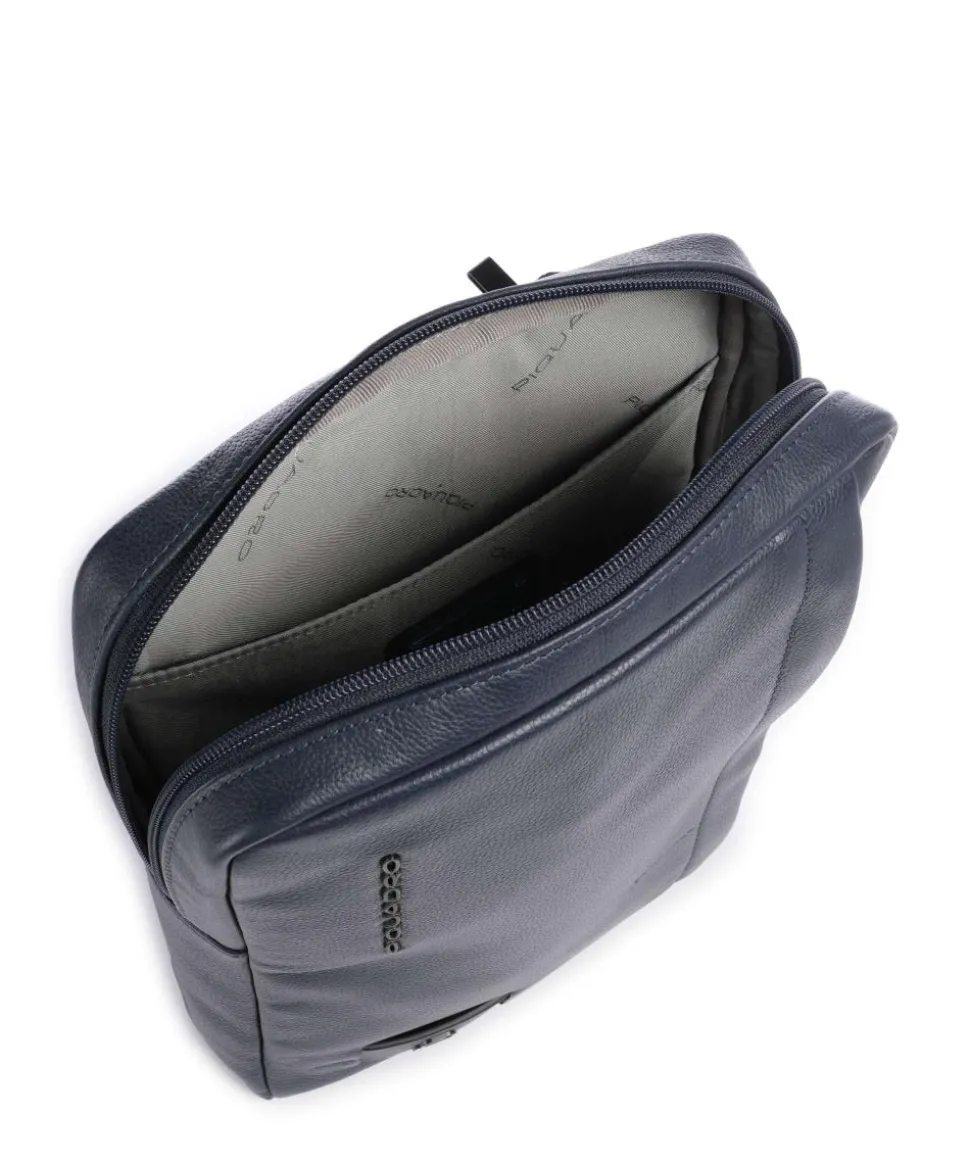 W137 Umhängetasche genarbtes Rindsleder dunkelblau