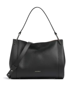 Wallace Schultertasche genarbtes Leder schwarz