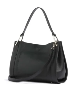 Wallace Schultertasche genarbtes Leder schwarz