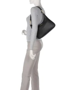 Wallis Odette Schultertasche genarbtes Rindsleder schwarz