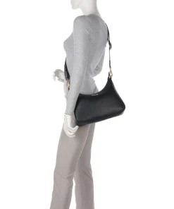 Wallis Odette Schultertasche genarbtes Rindsleder schwarz