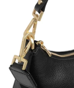 Wallis Odette Schultertasche genarbtes Rindsleder schwarz