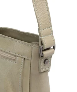 Washed Waxed Cow Aston Umhängetasche genarbtes Rindsleder beige