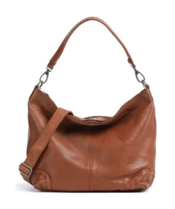 Washed Waxed Cow Bolivia Beuteltasche Pull-Up Rindsleder cognac