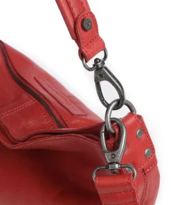 Washed Waxed Cow Bolivia Beuteltasche Pull-Up Rindsleder rot