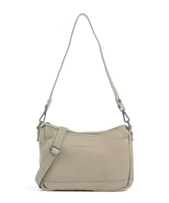 Washed Waxed Cow Irving Schultertasche genarbtes Rindsleder beige