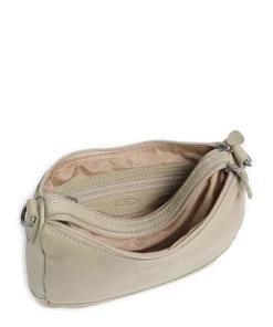 Washed Waxed Cow Irving Schultertasche genarbtes Rindsleder beige